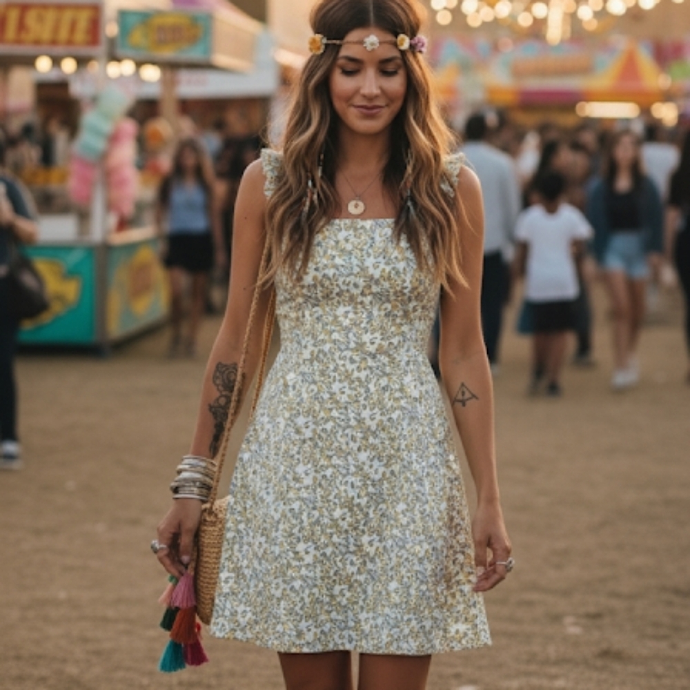 Tribal Buttercup Lemon dress M